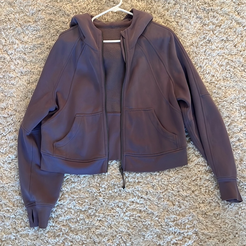 lululemon purple scuba zip up hoodie size M/L full length
